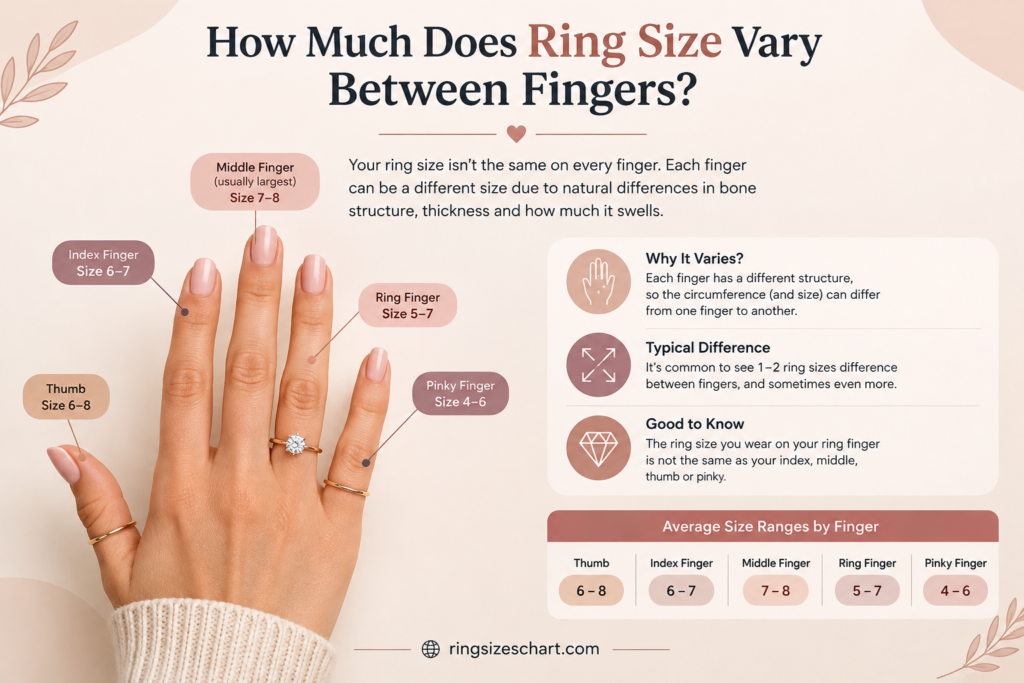 How Much Does Ring Size Vary Between Fingers