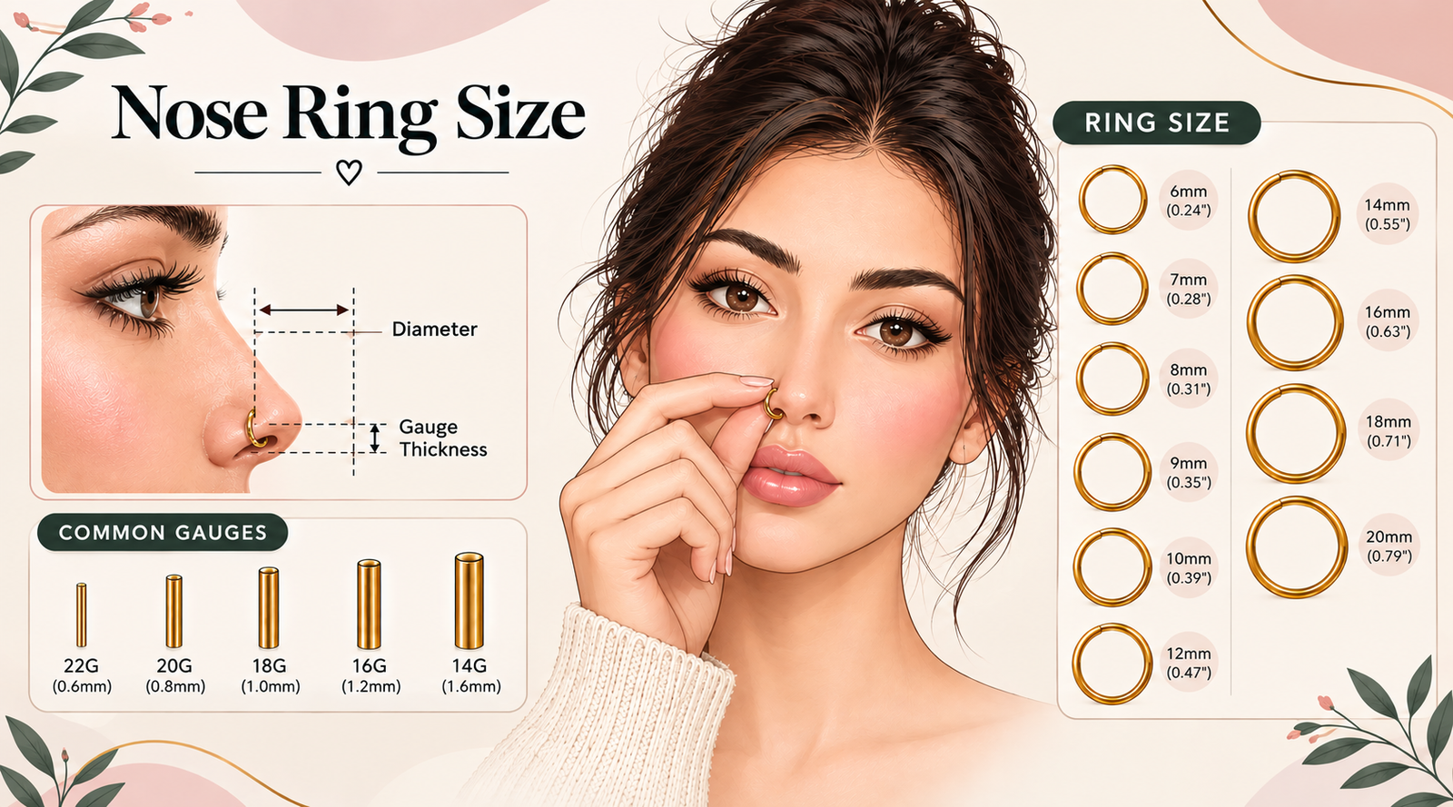 nose ring sizes